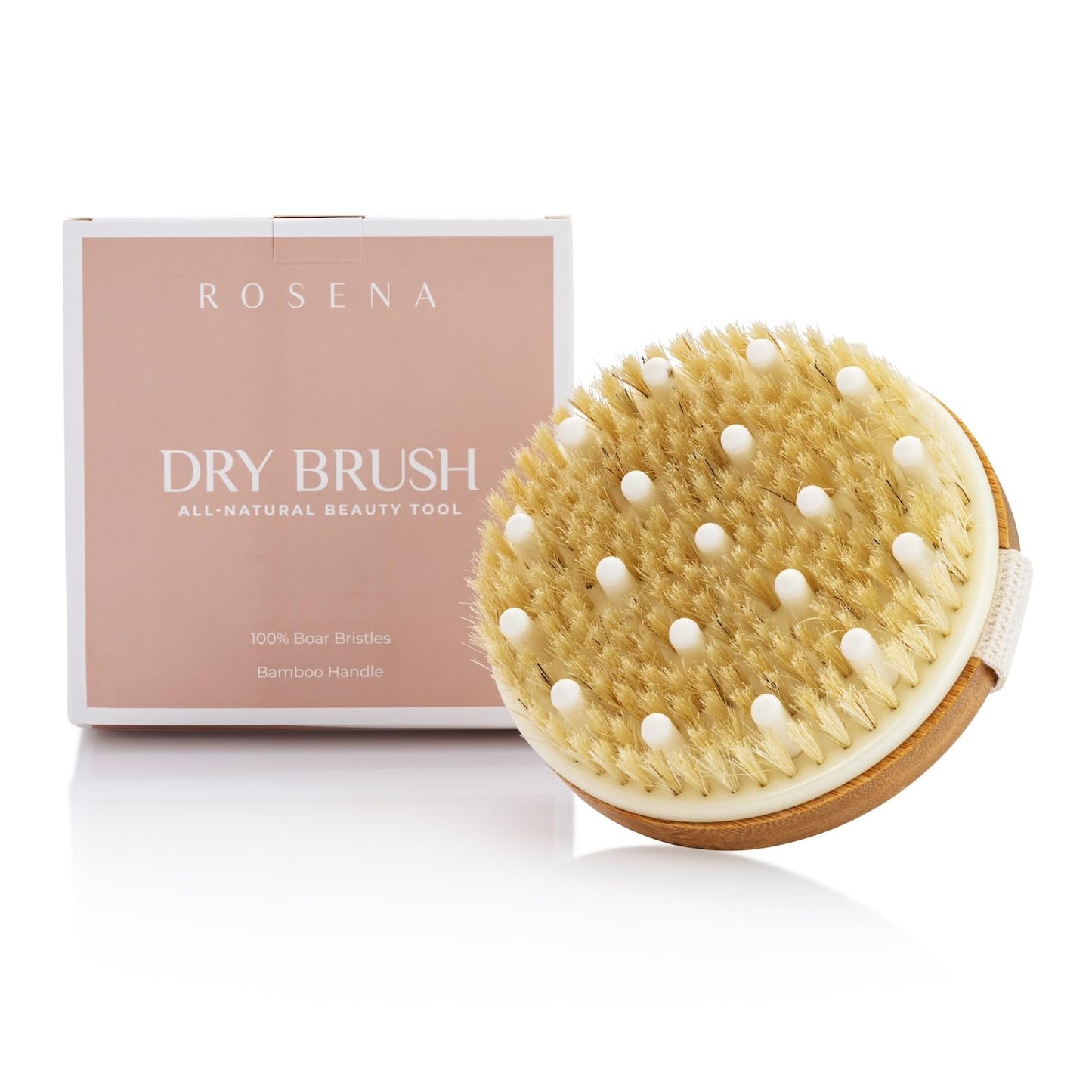 Dry Brushing Body Brush for Cellulite & Lymphatic Drainage – Best Exfoliating Brush for Dry Skin with Natural Boar Bristles – Organic Spa Massage & Skin Scrubber