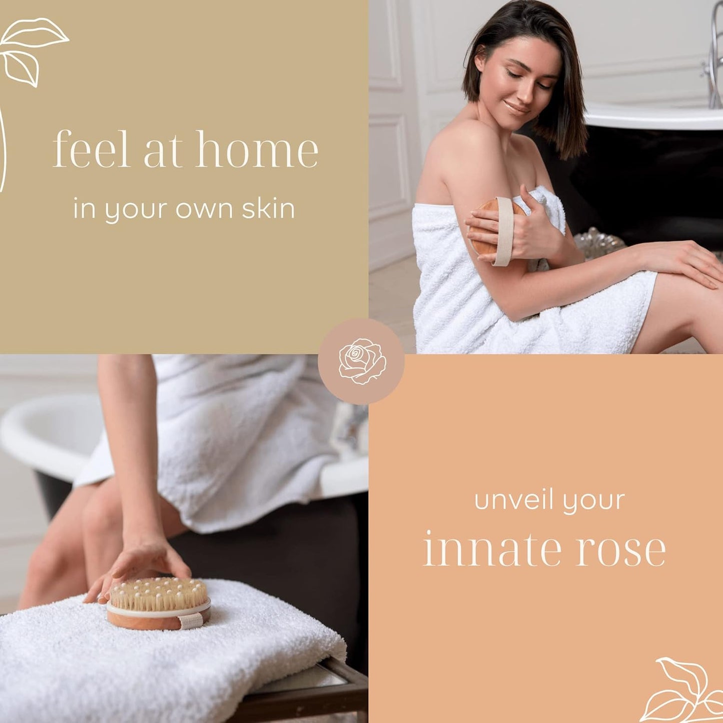 Dry Brushing Body Brush for Cellulite & Lymphatic Drainage – Best Exfoliating Brush for Dry Skin with Natural Boar Bristles – Organic Spa Massage & Skin Scrubber